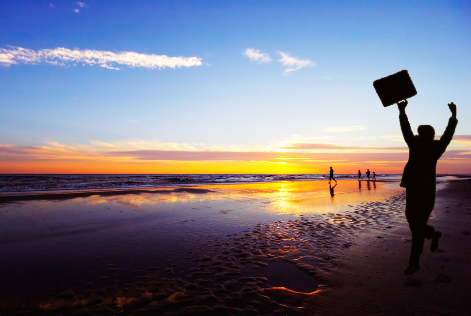 man on a beach