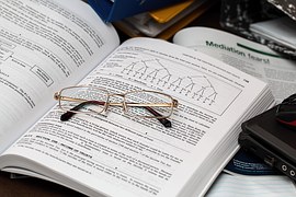 glasses on a book