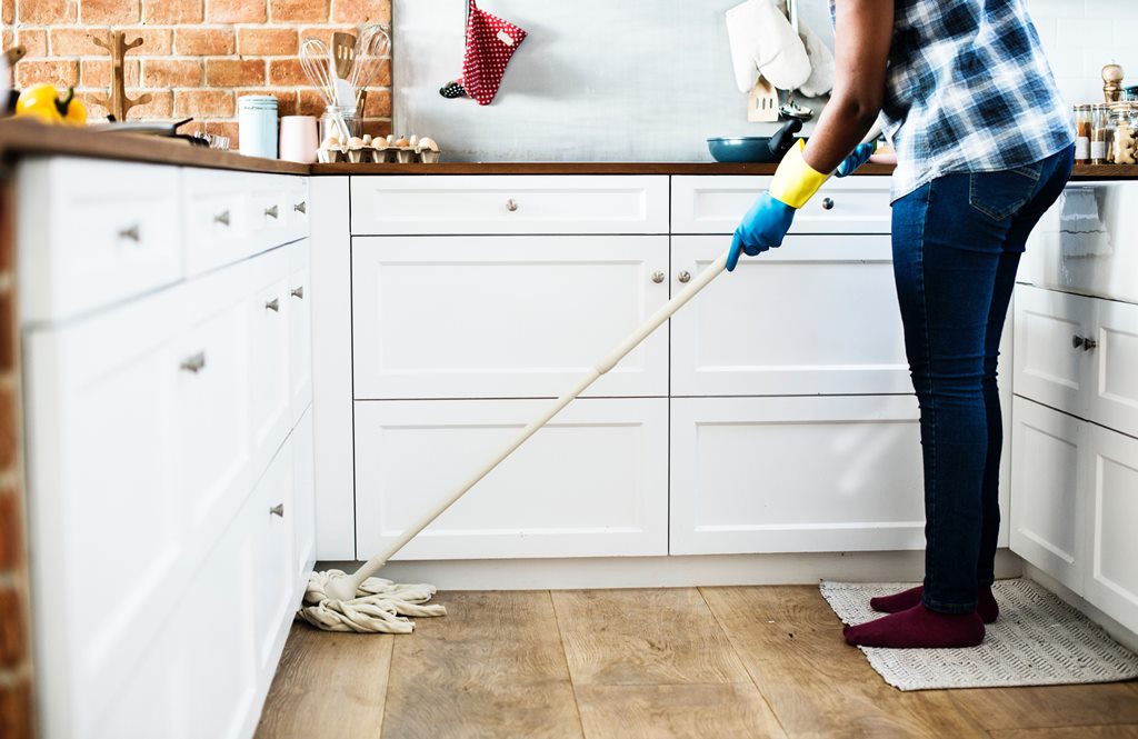 women mopping